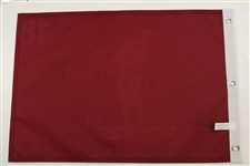 Viktor Hovland Signed 2018 US Amateur at Pebble Reach Red Screen Flag JSA #DD51565
