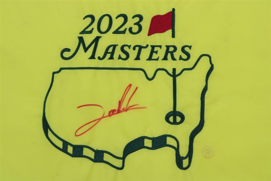Jon Rahm Signed 2023 Masters Embroidered Flag BECKETT #BH70448