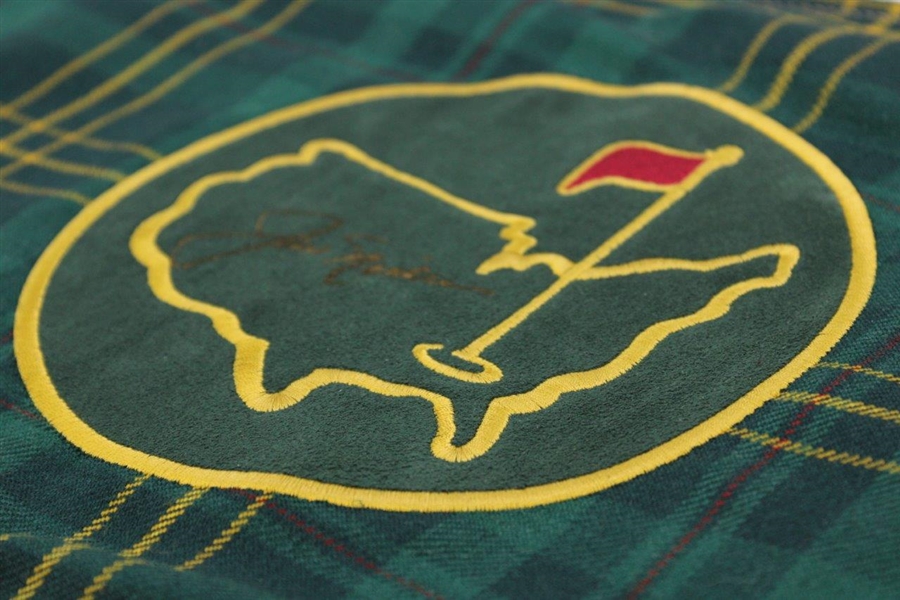 Jack Nicklaus Signed Undated Masters Embroidered Ltd Ed Tartan Flag JSA ALOA