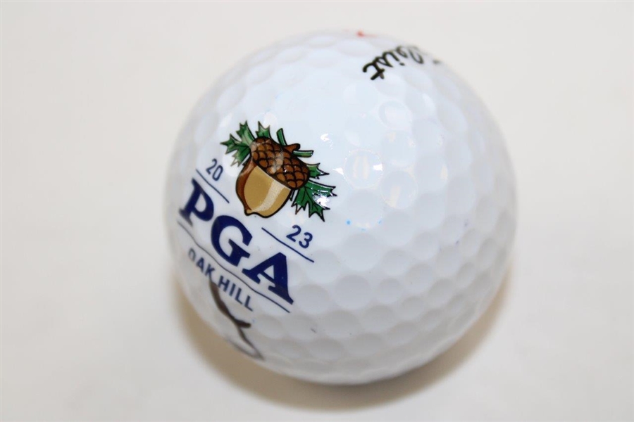 Viktor Hovland Signed 2023 PGA Championship at Oak Hill Logo Golf Ball JSA ALOA