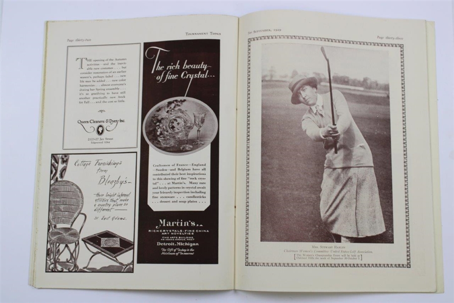 1929 Tournament Topics Pictorial Magazine from the D.W.A.G. - Published Solely for Women Goflers