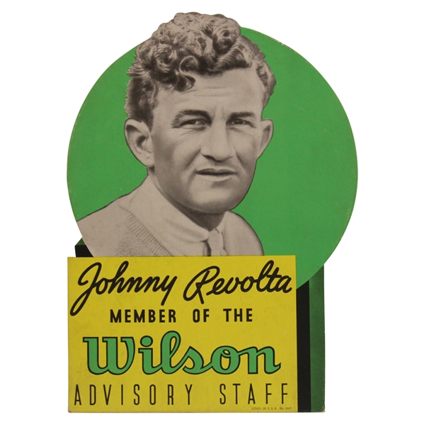 Vintage Johnny Revolta 'Member of the Wilson Staff' Point of Sale Litho Display