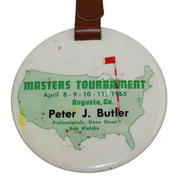 Peter Butlers 1965 Masters Tournament Contestant Bag Tag - Jack Win