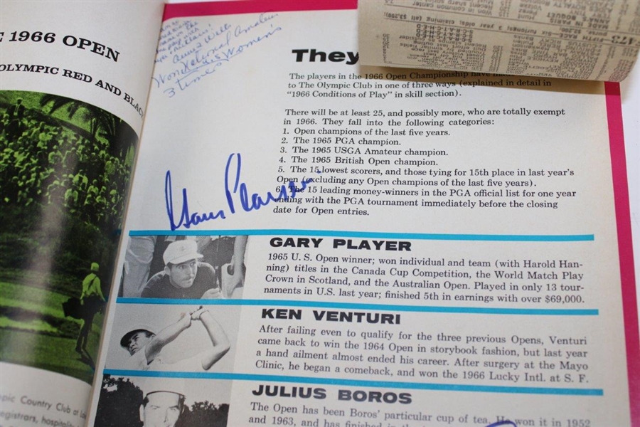 Lema, Champ Casper, Palmer, Nicklaus, Nelson & others Signed 1966 US Open Program JSA ALOA