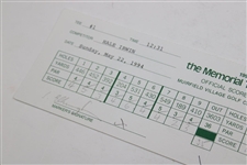 Hale Irwin Signed 1994 Memorial Tournament Final Round Scorecard