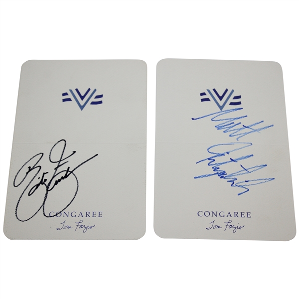 Matt Fitzpatrick & Rickie Fowler Signed Congaree Scorecards JSA ALOA