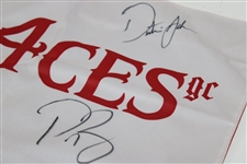 Dustin Johnson, Patrick Reed, Pat Perez & Taylor Gooch Signed LIV Aces Screen Flag JSA ALOA