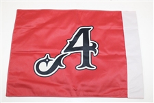 Dustin Johnson, Patrick Reed, Pat Perez & Taylor Gooch Signed LIV Aces Screen Flag JSA ALOA