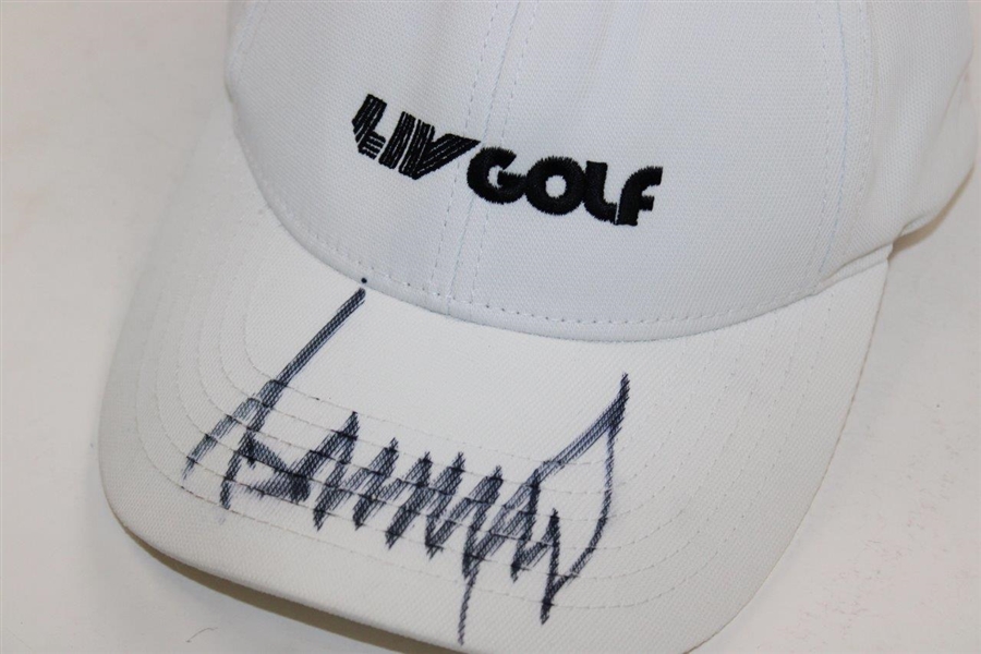 President Donald Trump Signed White with Black LIV Golf Hat JSA ALOA