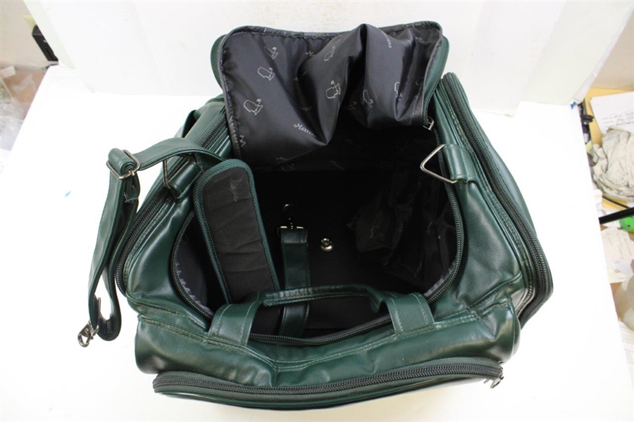 Masters Logo Dk Green Large Leather Duffel Bag