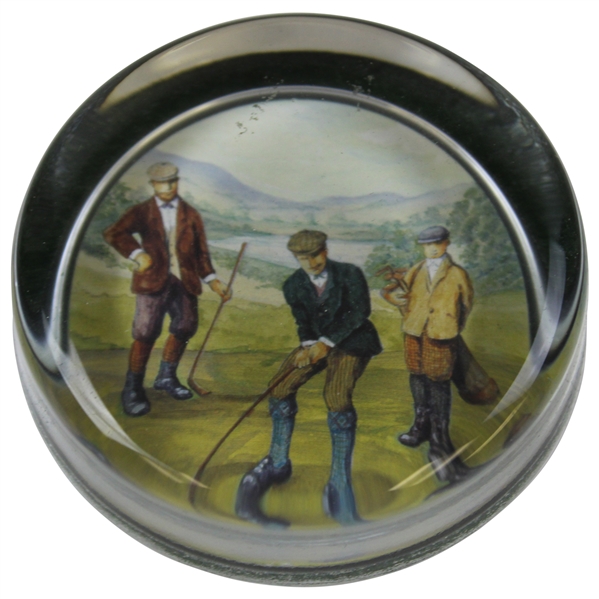 Roger Lascelles Clocks Of London Golfers Photo Paperweight