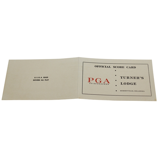 1961 Waco Turners PGA Open Turners Lodge PGA Co-Sponsored Official Scorecard