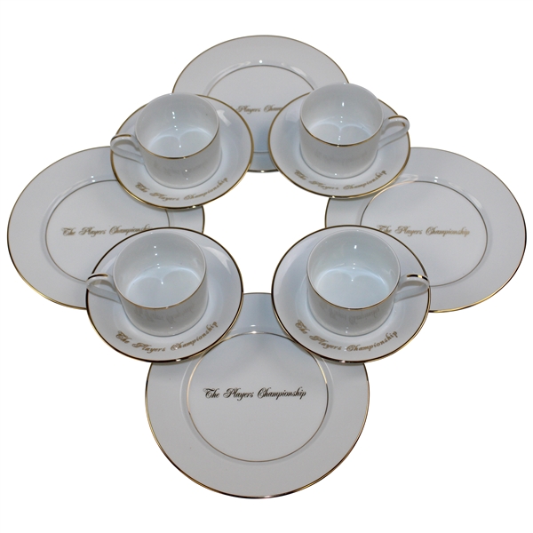 Mark Calcavecchias 12pc Set of The Players Championship Tiffany Plates, Saucers & Tea Cups