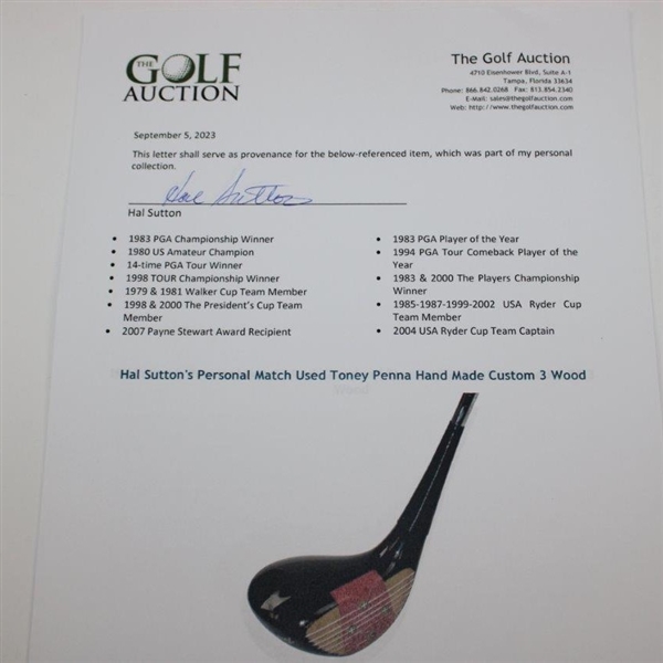 Hal Sutton's Personal Match Used Toney Penna Hand Made Custom 3 Wood