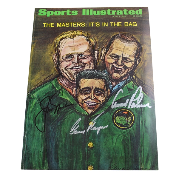 Nicklaus, Player & Palmer Signed Sports Illustrated Masters Cover JSA ALOA