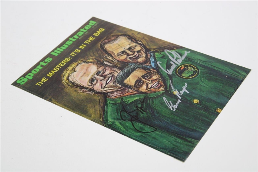 Nicklaus, Player & Palmer Signed Sports Illustrated Masters Cover JSA ALOA