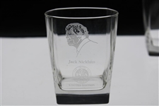Grand Slam Champion Ltd Ed Crystal Rocks Glasses in Orig. Book Case - Nicklaus, Hogan, Sarazen & Player