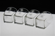 Grand Slam Champion Ltd Ed Crystal Rocks Glasses in Orig. Book Case - Nicklaus, Hogan, Sarazen & Player
