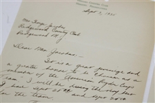 Henry 'HG' Picard Signed 1935 Handwritten Letter to George Jacobus on Hershey CC Letterhead 9/3 JSA ALOA