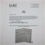 Henry 'HG' Picard Signed 1935 Handwritten Letter to George Jacobus on Hershey CC Letterhead 9/3 JSA ALOA