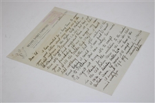 Chick Evans Signed 1947 Handwritten Letter to Ed Dudley on Beloit Dairy Co. Letterhead 10/21 JSA ALOA