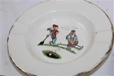 Five (5) Golf Themed Small Porcelain Dishes/Ashtrays