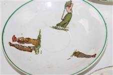Five (5) Golf Themed Small Porcelain Dishes/Ashtrays