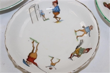 Five (5) Golf Themed Small Porcelain Dishes/Ashtrays