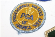 Six (6) PGA Member Crests (Florida, Senior, Member) with a WGA Member Crest