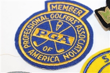 Six (6) PGA Member Crests (Florida, Senior, Member) with a WGA Member Crest