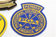 Six (6) PGA Member Crests (Florida, Senior, Member) with a WGA Member Crest