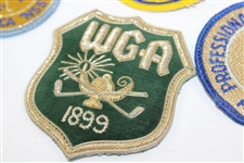 Six (6) PGA Member Crests (Florida, Senior, Member) with a WGA Member Crest