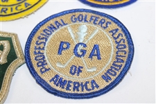 Six (6) PGA Member Crests (Florida, Senior, Member) with a WGA Member Crest