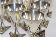 Twelve (12) Sterling Silver Three Crossed Clubs with Golf Ball Triangular Cups