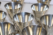 Twelve (12) Sterling Silver Three Crossed Clubs with Golf Ball Triangular Cups