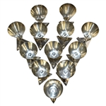 Twelve (12) Sterling Silver Three Crossed Clubs with Golf Ball Triangular Cups