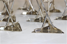 Twelve (12) Sterling Silver Three Crossed Clubs with Golf Ball Triangular Cups