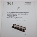 Pair of Gold Tone Long Golf Club Pins in Original Box