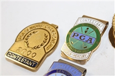 Eight (8) Sr PGA Championship Contestant Badges/Clips 1972 (x2), 1973, 1988, 2000, 2002 & 2006 (x2)
