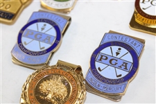 Eight (8) Sr PGA Championship Contestant Badges/Clips 1972 (x2), 1973, 1988, 2000, 2002 & 2006 (x2)