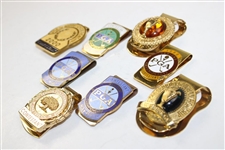 Eight (8) Sr PGA Championship Contestant Badges/Clips 1972 (x2), 1973, 1988, 2000, 2002 & 2006 (x2)