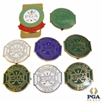 Eight (8) PGA Championship Contestant Badges - 1941, 1944, 1946, 1949-1951, 1953 & 1986