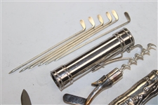 Five (5) Golf Bag Themed Items - Lighter, Knife, Corkscrew & more