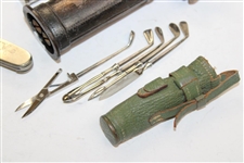 Five (5) Golf Bag Themed Items - Lighter, Knife, Corkscrew & more