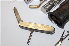 Five (5) Golf Bag Themed Items - Lighter, Knife, Corkscrew & more