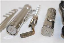 Five (5) Golf Bag Themed Items - Lighter, Knife, Corkscrew & more