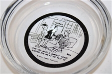 Six (6) Small Golf Themed Glass Ashtrays with Golf Cartoons 