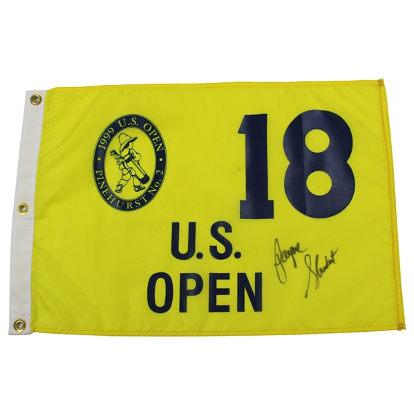 Payne Stewart Signed 1999 US Open at Pinehurst No. 2 Yellow Screen Flag BECKETT #AA13713