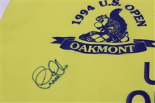 Ernie Els Signed 1994 US Open at Oakmont Yellow Screen Flag JSA ALOA