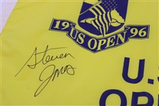 Steve Jones Signed 1996 US Open at Oakland Hills Yellow Screen Flag BECKETT #AA13724